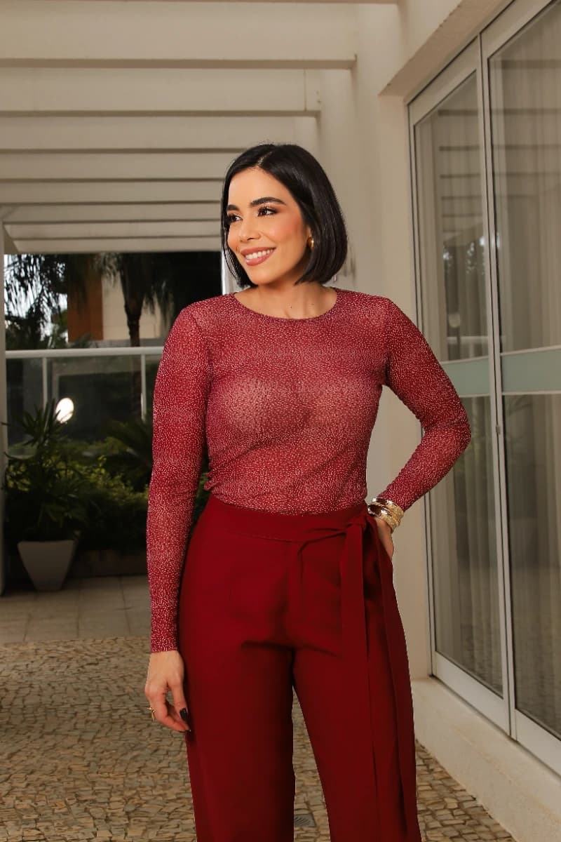 Blusa Tule Poá Flocada 9