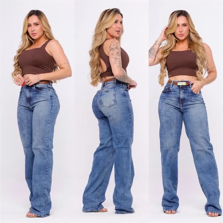 CALÇA WIDE LEG COM CINTO (COM ELASTANO)