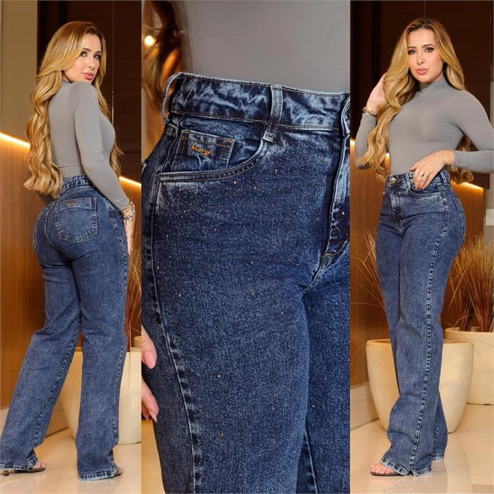 WIDE LEG COM PEDRARIA (COM ELASTANO)