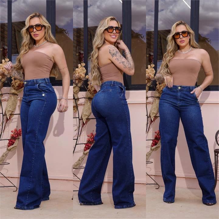CALÇA WIDE LEG (COM ELASTANO)